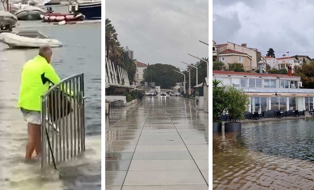 OVAKO JE IZGLEDAO VRHUNAC PLIMNOG VALA U SPLITU Aci marina pod morem, na Rivi "ni pasa", kafićima uz more nije bilo svejedno