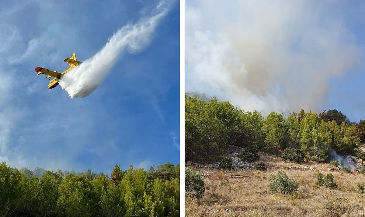 VELIKI POŽAR NA HVARU Podignute sve otočke snage, stigla i pomoć iz zraka