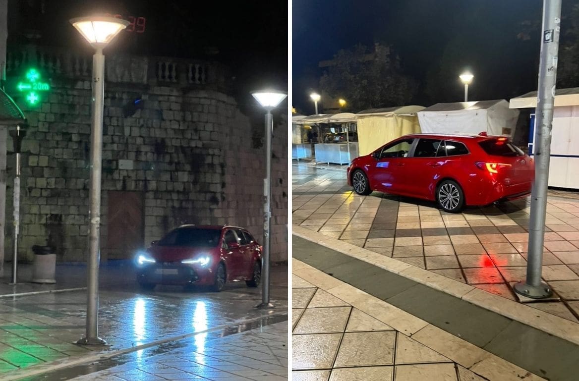 VEČERNJA VOŽNJA U SPLITU Automobil zagrebačkih registarskih oznaka 'nonšalantno' se provozao kroz Marmontovu