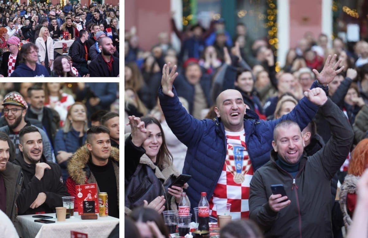 BUJICA EMOCIJA U JEDNOM TRENUTKU Pogledajte kako su navijači na Prokurativama reagirali na gol Hrvatske, a onda razočarenje...