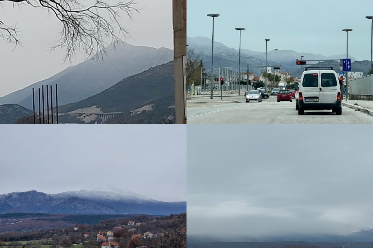 ZIMA IZNENADILA Snježne pahulje po vrhovima Brača, Mosoru, Kozjaku...