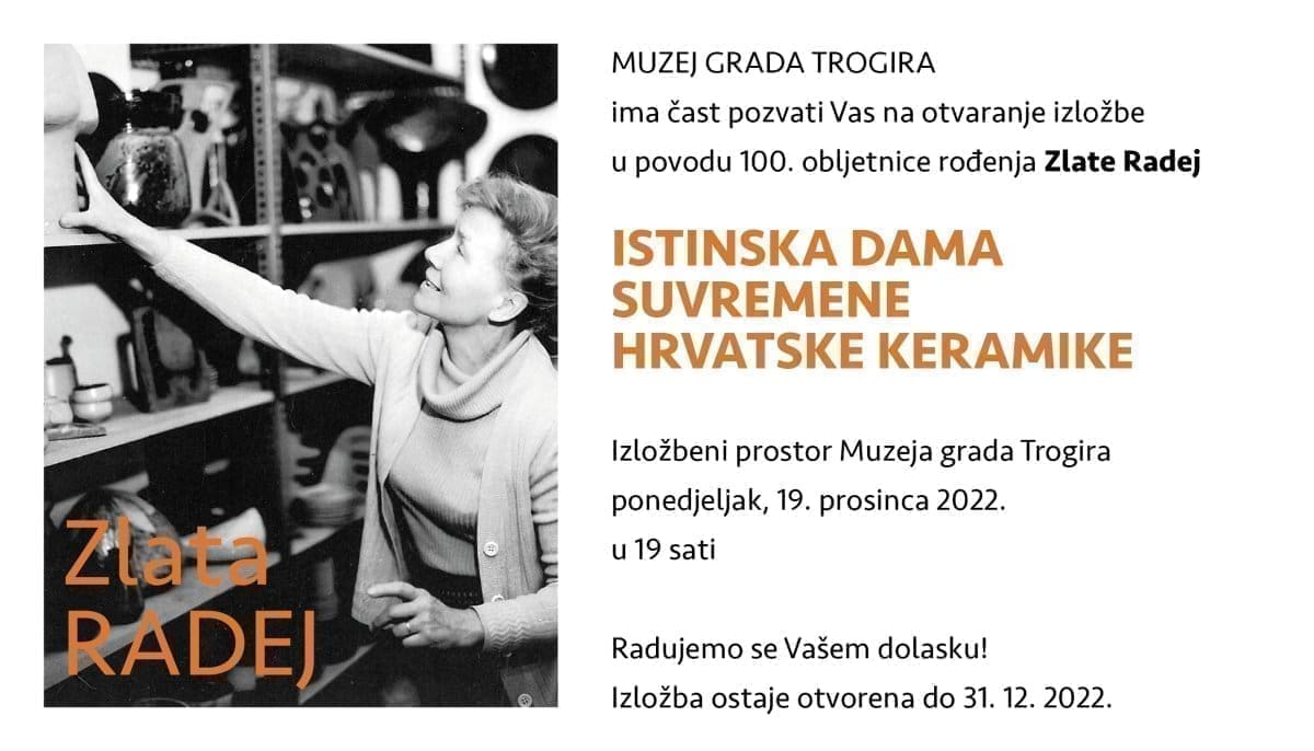 Izložba "Zlata Radej – istinska dama suvremene hrvatske keramike" otvara se 19. prosinca!
