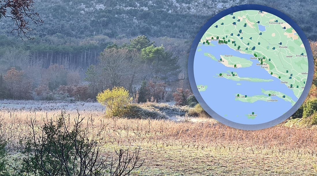 TKO KAŽE DA NEMA ZIME? Teško je vjerovati gdje je jutros bilo najhladnije u Dalmaciji. Hladnoća se može mjeriti s ličkom!