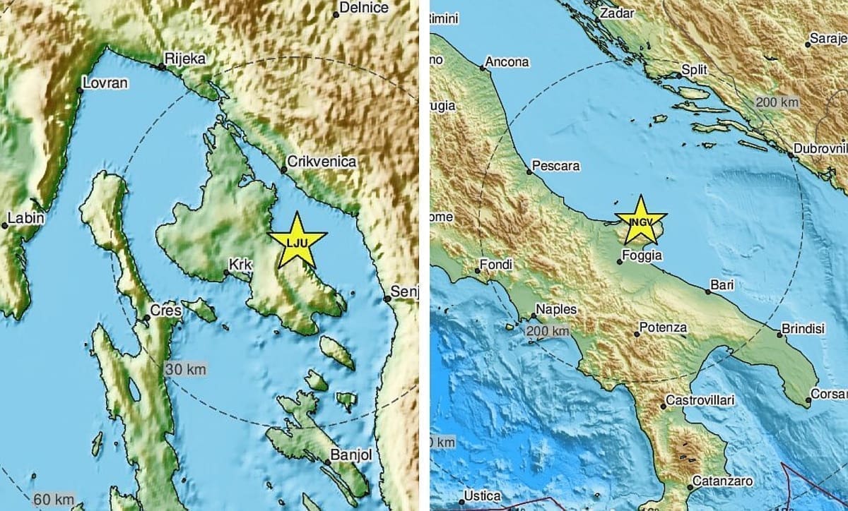 Na Kvarneru serija potresa nakon jutrošnjeg, trese se i preko puta Dalmacije