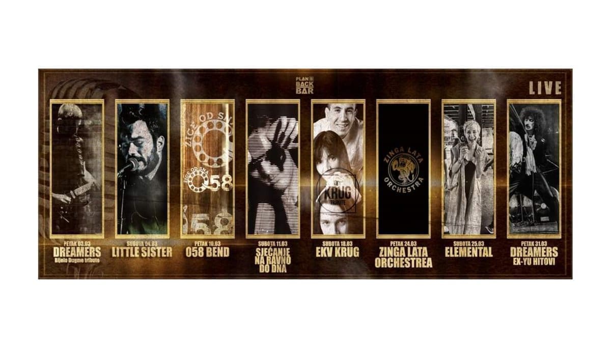 OŽUJAK U BACK BARU PLAN B Otkrivamo detaljan pregled glazbenog programa...