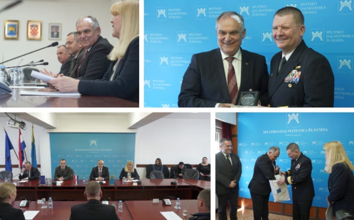 Župan Boban i predsjednik Županijske skupštine Šimundić primili zapovjednika skupine ratnih NATO brodova