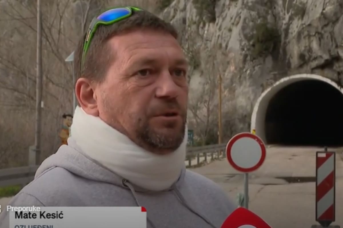 UŽAS KOD OMIŠA Ozlijeđeni vozač koji je za dlaku izbjegao smrt ispričao detalje: "Osjetio sam udarac, dim oko mene, pada kamenje..."