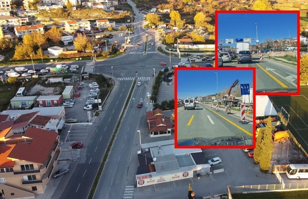 KREĆU RADOVI NA VELIKOJ PROMETNOJ TOČKI NA ISTOKU SPLITA Ucrtava se privremena horizontalna signalizacija, zasadit će se i novo zelenilo