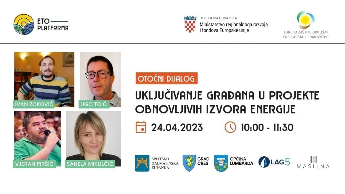 'Pokret otoka' organizira otočni dijalog o načinima uključivanja građana u projekte obnovljivih izvora energije