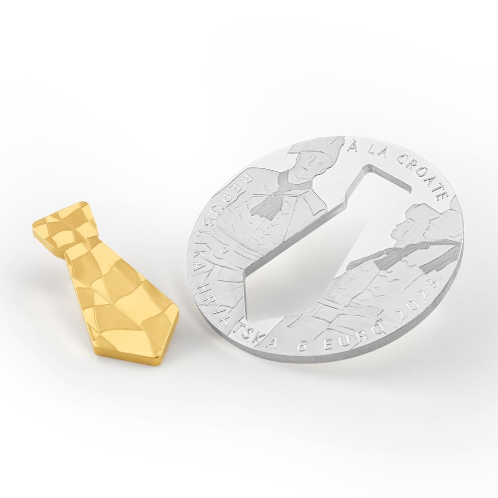 3slikaZlatna i srebrna numizmati ka kovanica Konturna kravata 1