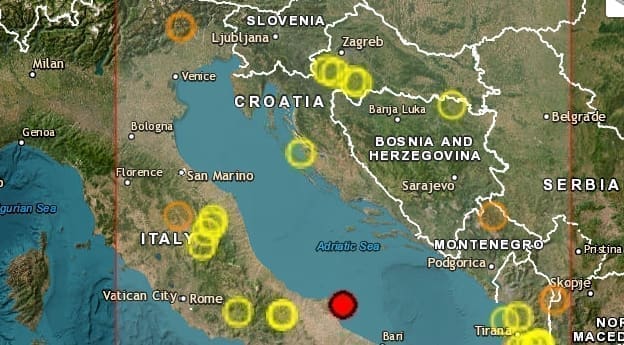 Potres uz obalu Jadranskog mora