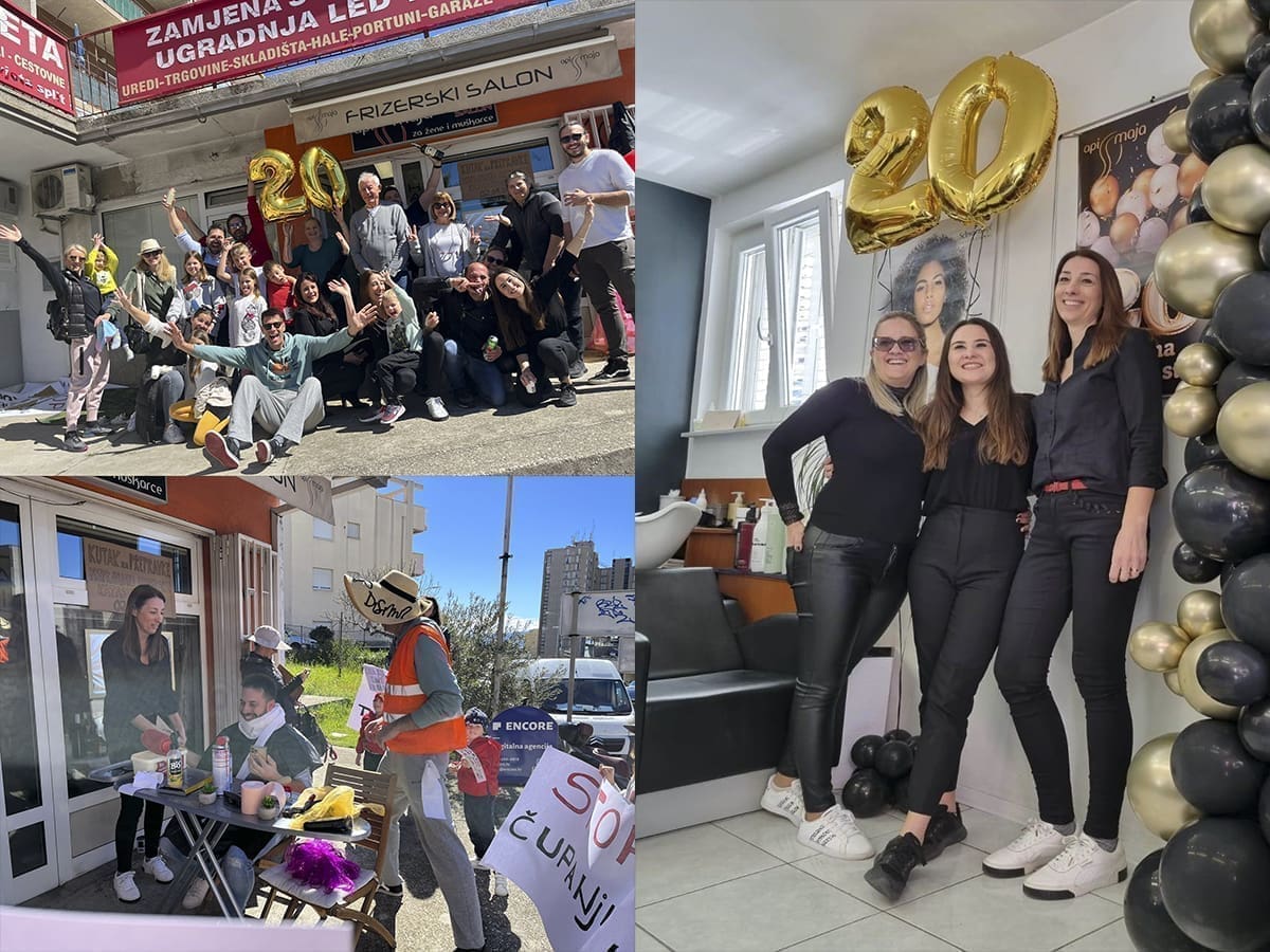 (FOTO I VIDEO) PROLAZNICI ODUŠEVLJENI Prijatelji i klijenti pripremili prvoaprilsku zabavu za 20. rođendan frizerskog salona