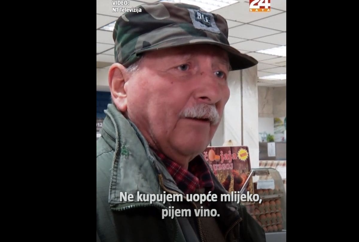URNEBESNO Ovog čovjeka su pitali za cijenu mlijeka, njegov odgovor je hit: 'Ma to me ne zanima. Ja pijem vino'