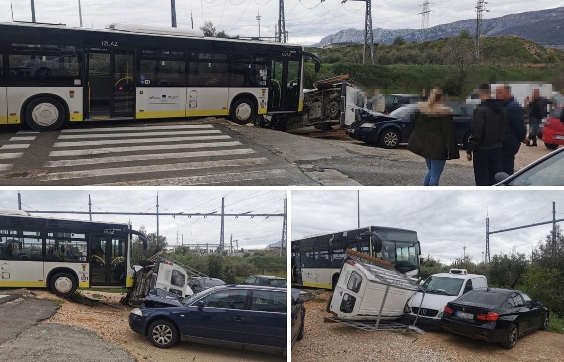 VELIKA NESREĆA U SPLITU 'Prometov' autobus 'pomeo' parkirane automobile: Donosimo fotografije s mjesta nesreće