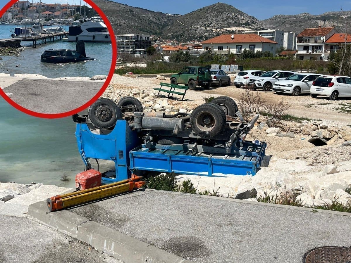 AUTO U MORU, VOZAČICA U BOLNICI Donosimo fotografije s mjesta nesreće na kojem se našao i gradonačelnik Trogira