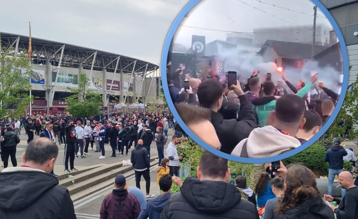 SHOW PROGRAM ISPRED STADIONA U ŽENEVI Više od tisuću navijača pjeva dalmatinske i hajdučke pjesme: Pogledajte ovo navijačko ludilo