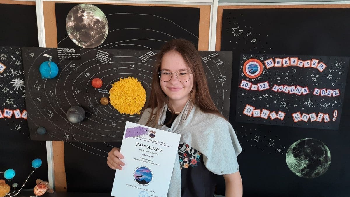 Marta Jerčić prva na Državnom natjecanju iz astronomije!