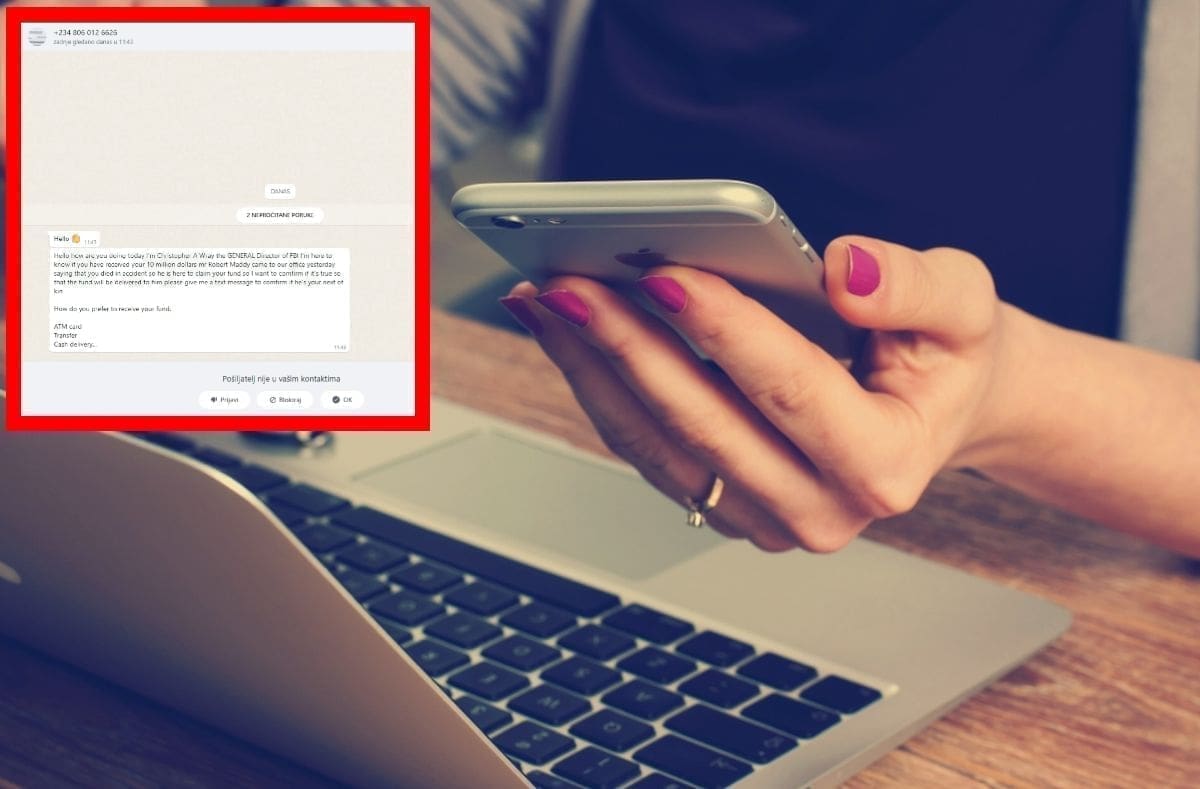 DRSKI PREVARANTI UZNEMIRUJU SPLIĆANE Javila nam se preplašena čitateljica, otkrila nešto vrlo zabrinjavajuće: "Odjednom mi stiže ova poruka..."