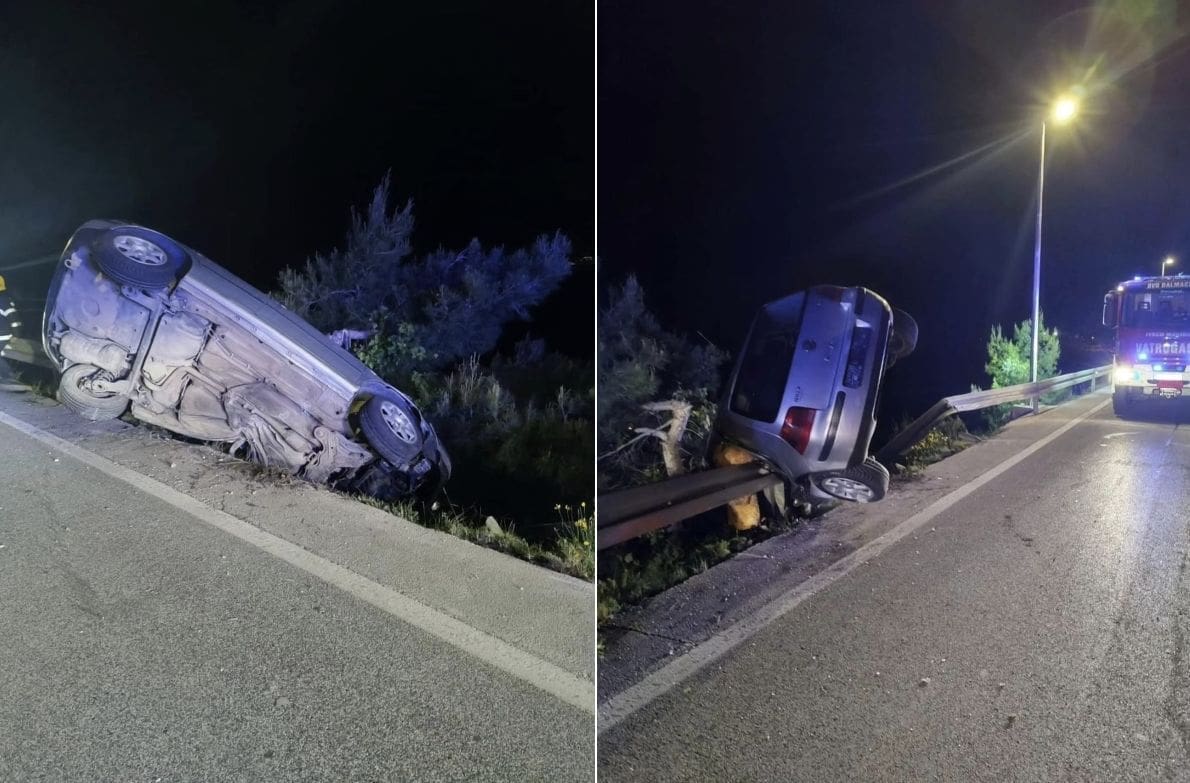 STRAŠAN PRIZOR NADOMAK SPLITA Vozilo probilo ogradu i zaustavilo se visjeti nad provalijom; donosimo fotografije!