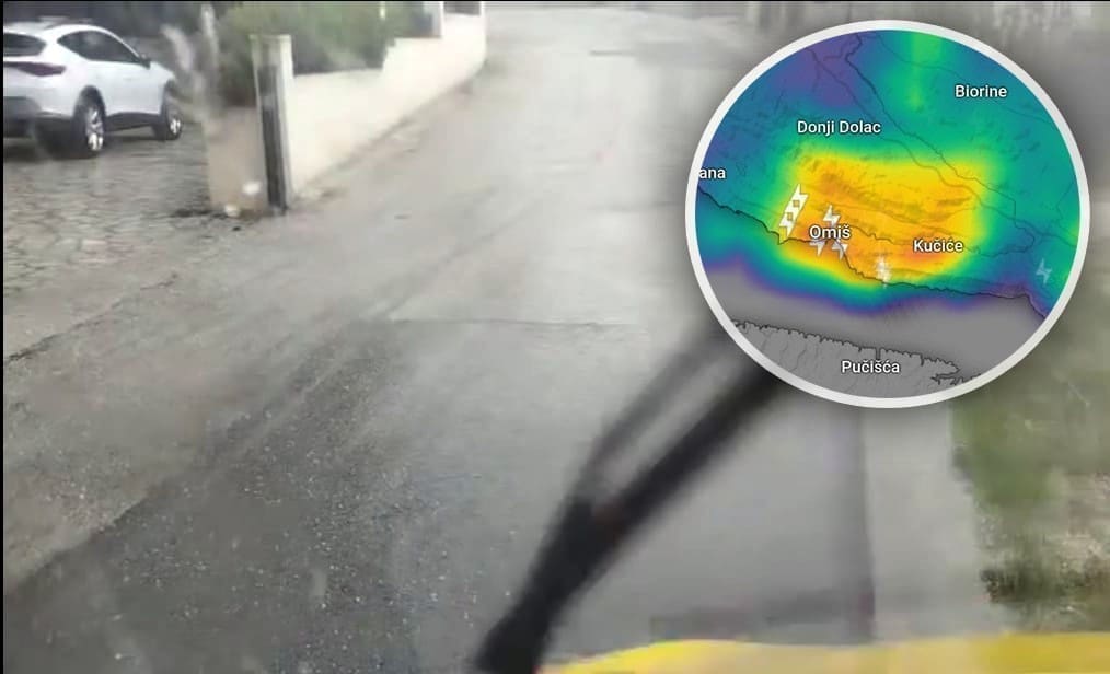 VIDEO Ni danas nije prošlo bez nevremena: Tuča pogodila Omiš!