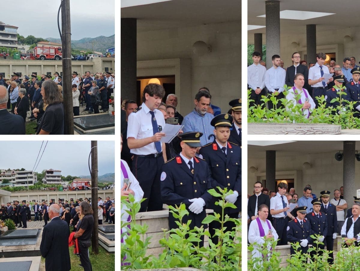VELIČANSTVENI ISPRAĆAJ VATROGASCA IZ ŽRNOVNICE Posljednji put je pozdravljen po starom tradicionalnom običaju, a mjesto ne pamti ovoliko velik sprovod u posljednjih nekoliko godina