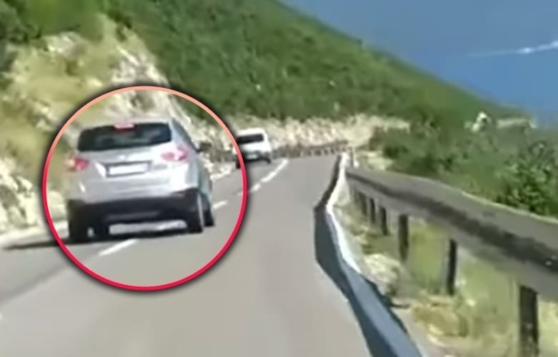 "MOŽDA IMA FOBIJU OD PROVALIJE" Bilo bi smiješno da nije opasno: Snimka vožnje stranca dalmatinskom cestom postala viralna