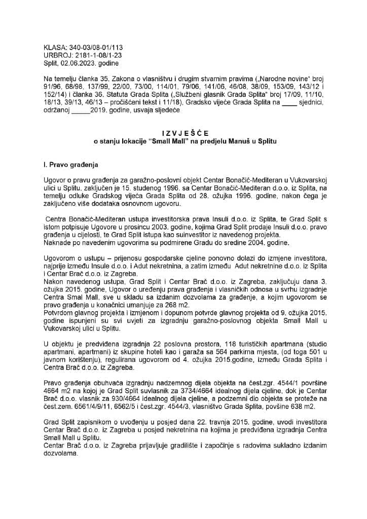 smallmall izvjesce 1 