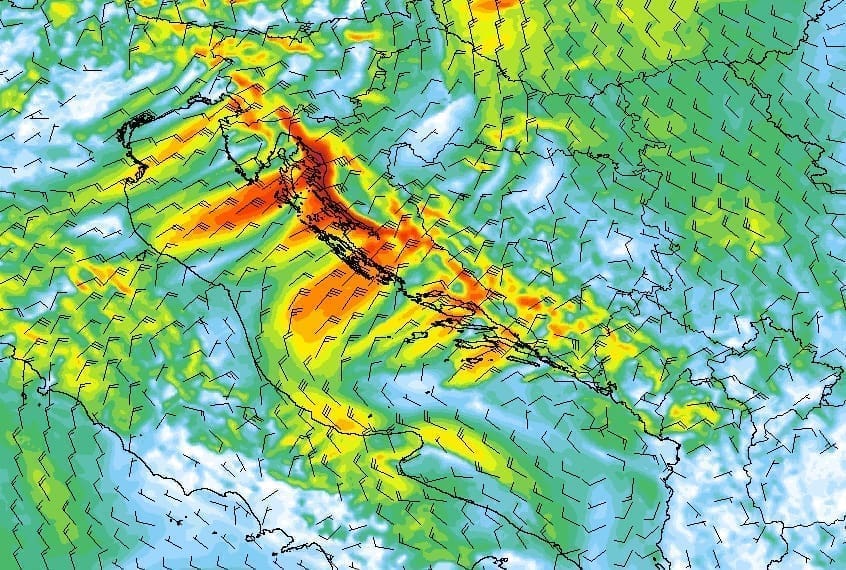 HLADNA FRONTA ĆE OTPUHATI VRUĆINE Danas nevrijeme u unutrašnjosti, a bura i nevere na Jadranu u subotu. Osjetno će osvježiti