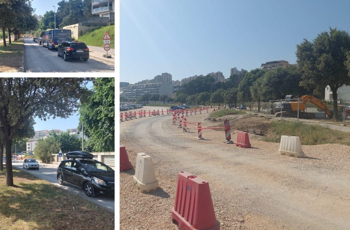 Krenuli radovi na Žnjanu, odmah problemi: Semafor uzrokuje gužve, a sve se moglo riješiti puno jednostavnije...