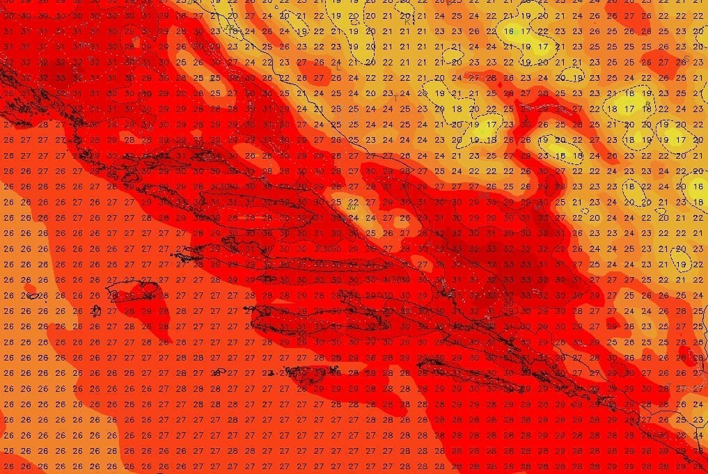 Danas stižu pljuskovi u Dalmaciju, a uskoro i ekstremne vrućine? Netočno!