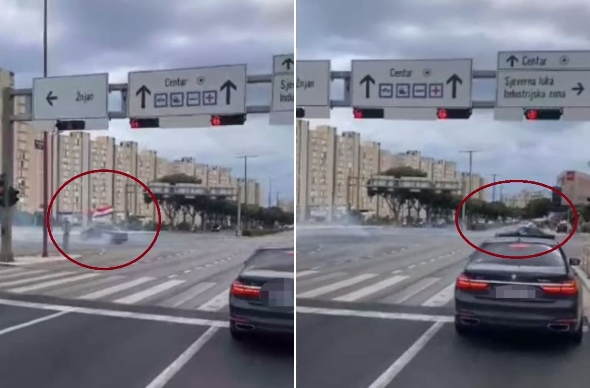 ŠIRI SE SNIMKA Policija pronašla 22-godišnjaka koji je na najprometnijem splitskom raskrižju 'izazivao' sudbinu: Nije se dobro proveo