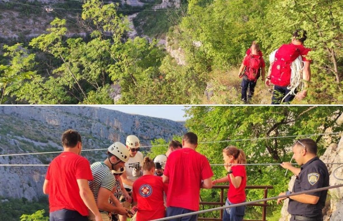SPAŠAVATELJI IZ DALMACIJE U AKCIJI Troje ljudi zapelo na ziplineu!