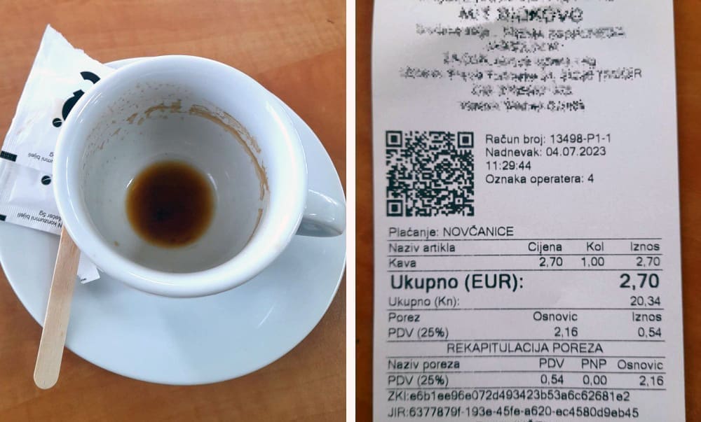 Putnik s trajekta šokiran: Kava preko noći s 2 na 2,70 eura! Da bude jasnije, poskupila je 5,27 kn