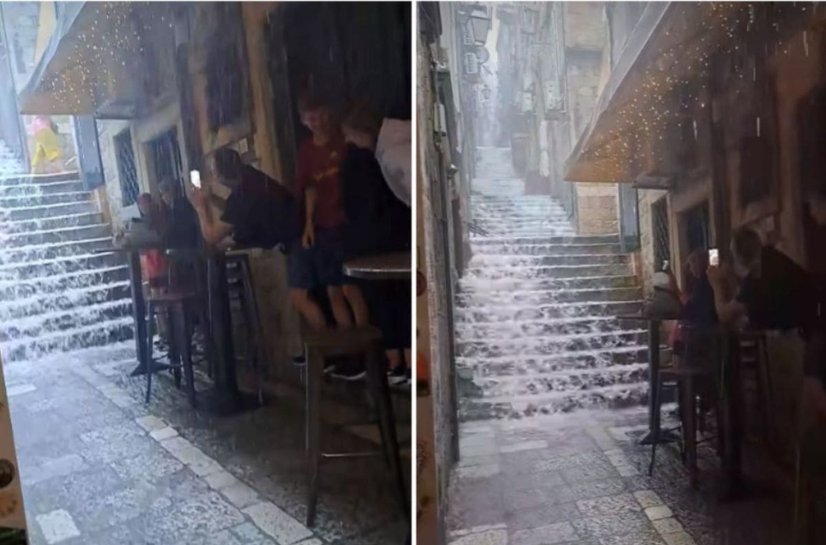 KIŠE POPLAVILE DUBROVNIK Slapovi vode spuštaju se niz stepenice
