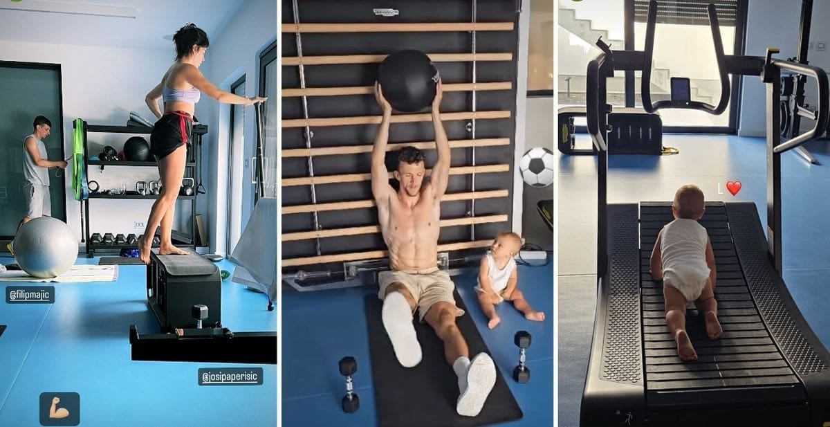 OBITELJ ZAJEDNO U TERETANI Perišiću se na treningu uz ženu pridružio i najmlađi član obitelji