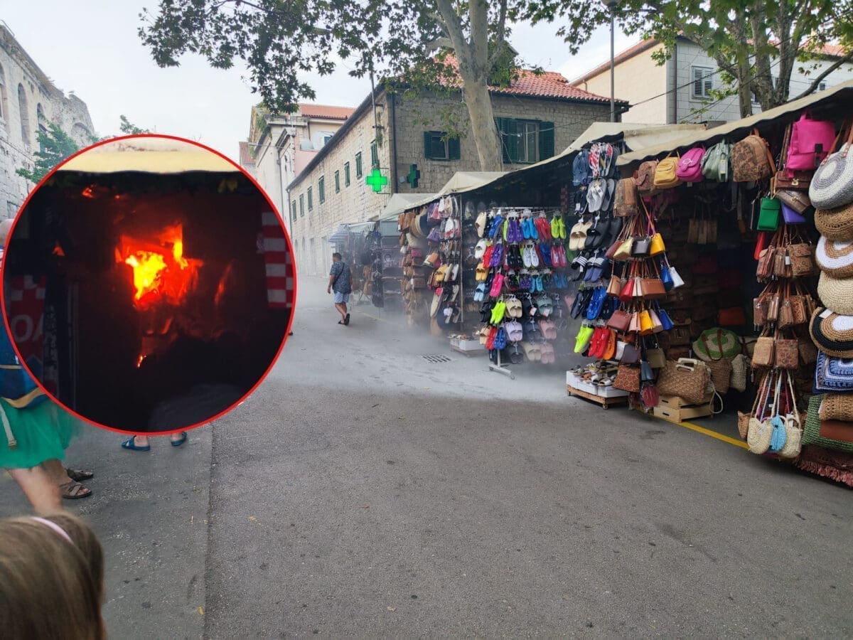 VATROGASNE SIRENE U CENTRU GRADA Planuo požar na splitskom Pazaru: Donosimo fotografije i video