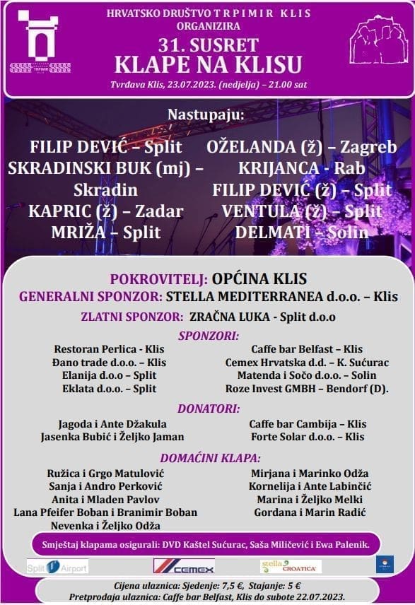 susret klapa klis letak