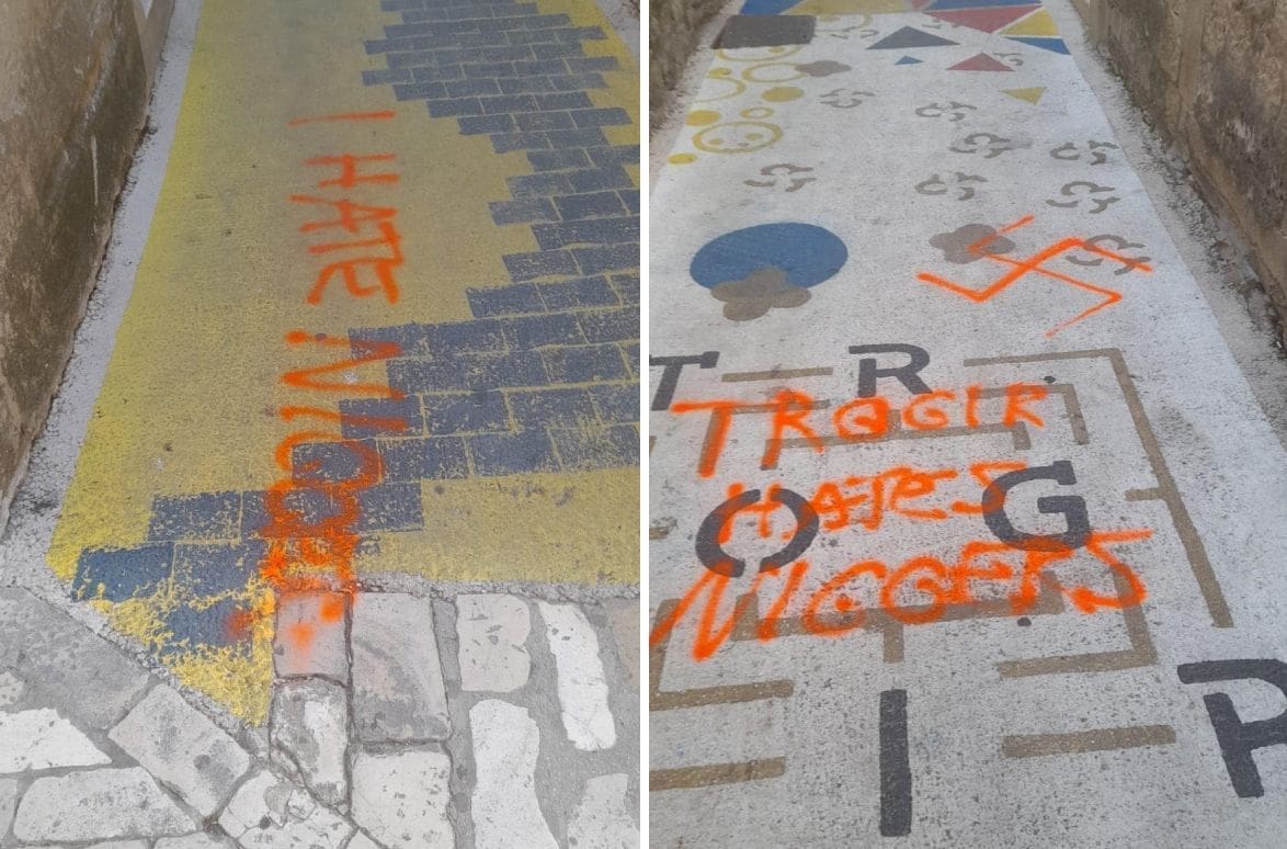 SRAMOTNO Vandali ispisali rasističke poruke preko umjetničke instalacije, sve je prijavljeno policiji