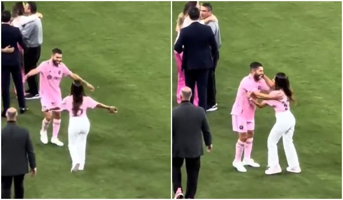 POTRČALA U ZAGRLJAJ KRIVOM NOGOMETAŠU Umjesto svom suprugu, Messijeva žena prvo je čestitala njegovom suigraču