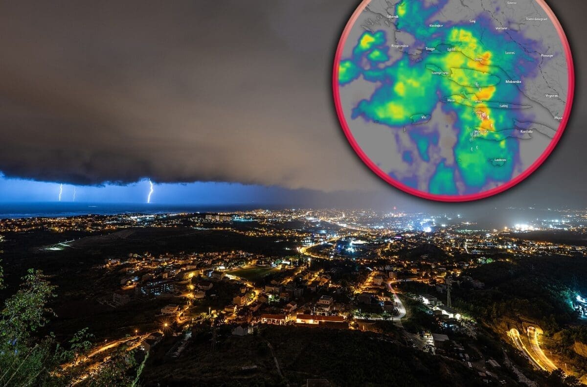 NOĆNO NEVRIJEME Bujice pogodile dio splitskog područja. Ovako izgleda kombinacija munja i "super" Mjeseca