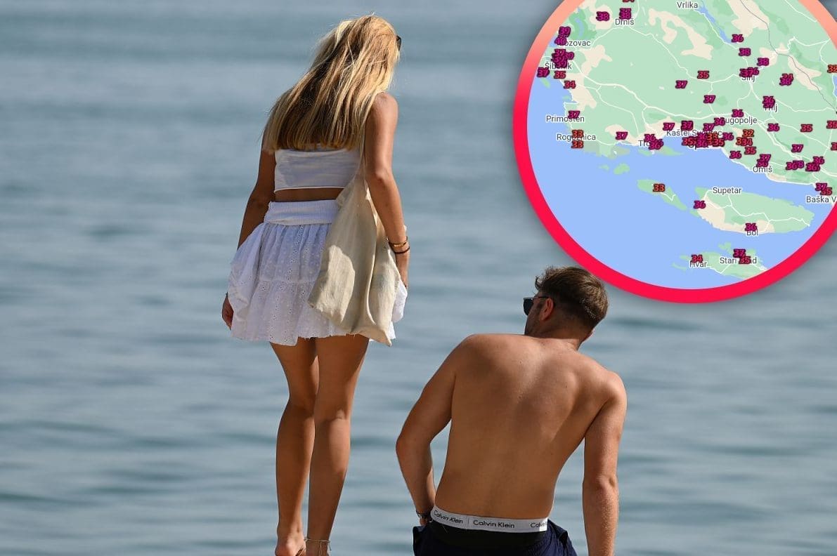 GORE NEBO I ZEMLJA Na dalmatinskom otoku službeno prešlo 40 stupnjeva u hladu. Neverini zahvatili dio obale