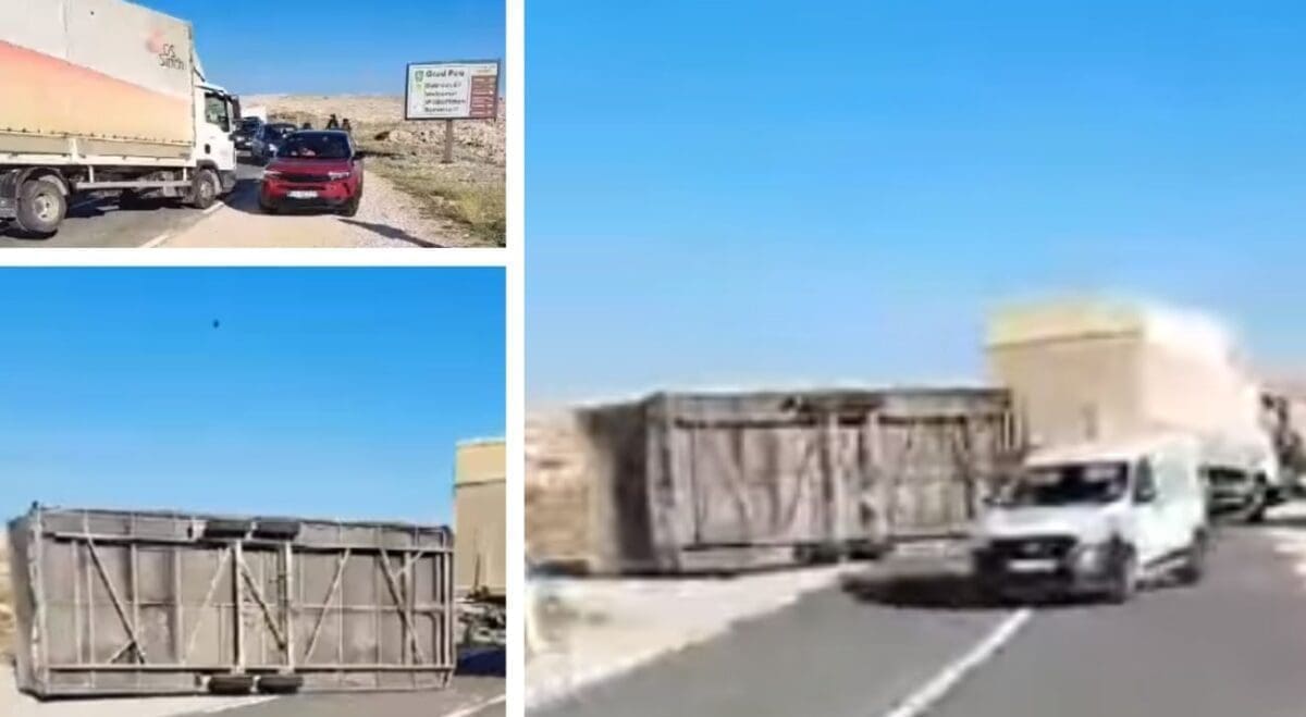 ORKANSKI UDARI BURE PREKO 120 KM/H Vjetar prevrnuo prikolicu šlepera