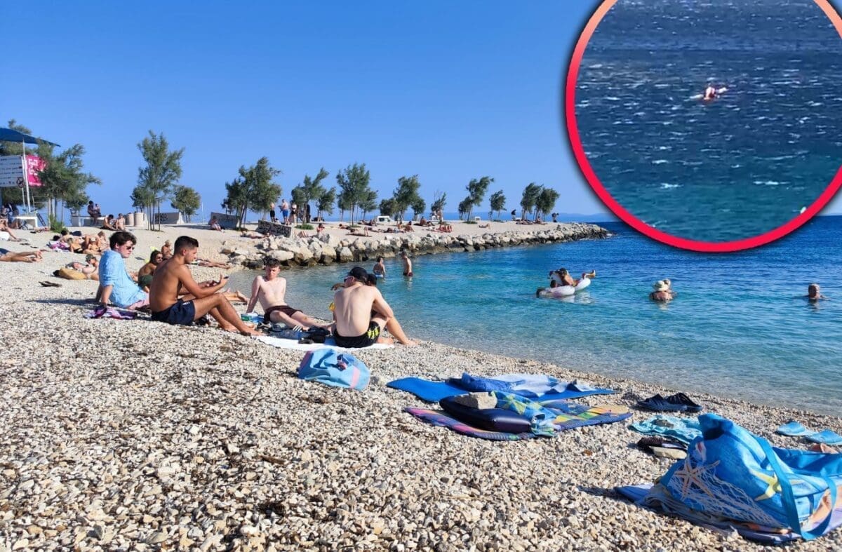 VIDEO Splitske plaže pune su kao usred ljeta. Snimili smo "borbu" Čeha i olujnih udara bure
