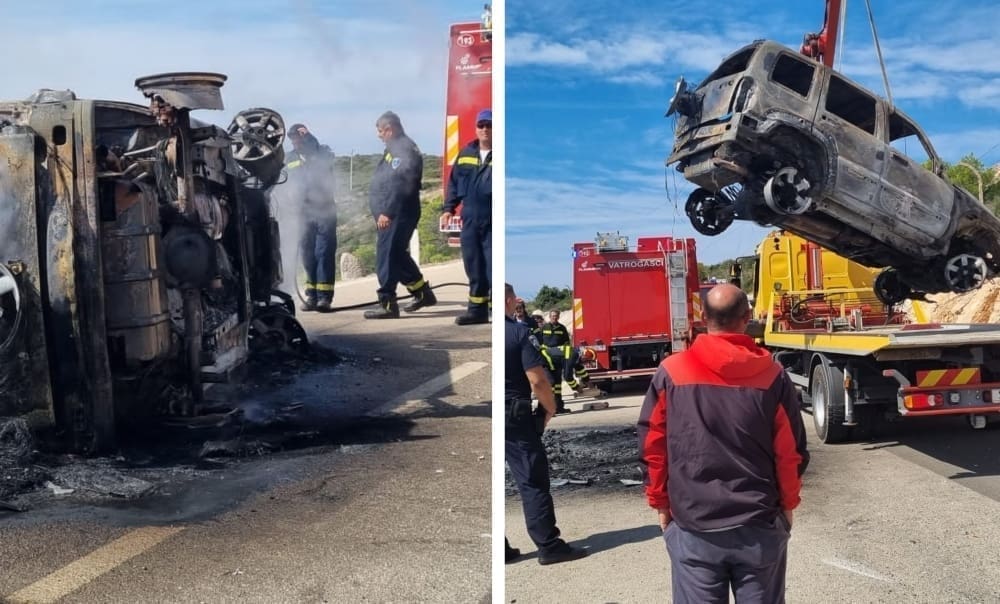 OD AUTA NIJE OSTALO NIŠTA Objavljene fotografije s mjesta nesreće na Visu