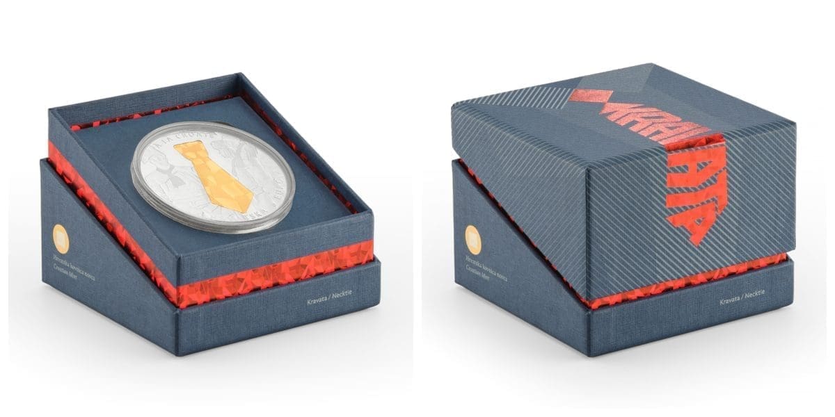 Zlatna I srebrna numizmatička eurokovanica Konturna kravata