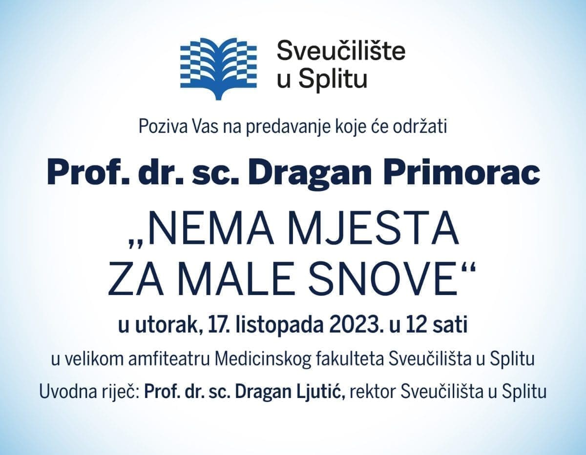 Pozivnica za predavanje prof dr  Dragana Primorca  17 10 2023