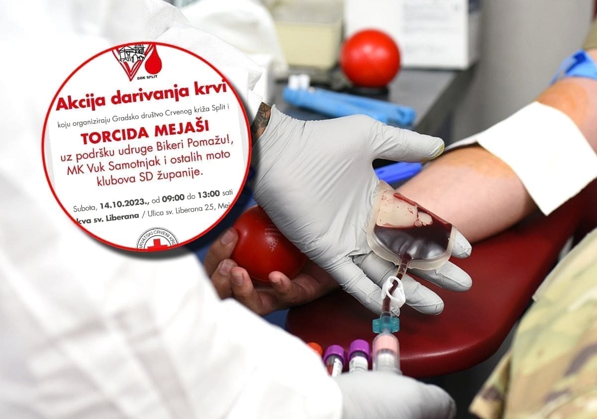 ODAZOVI SE I NEKOME SPASI ŽIVOT Torcida Mejaši i Crveni križ organiziraju još jednu akciju darivanja krvi