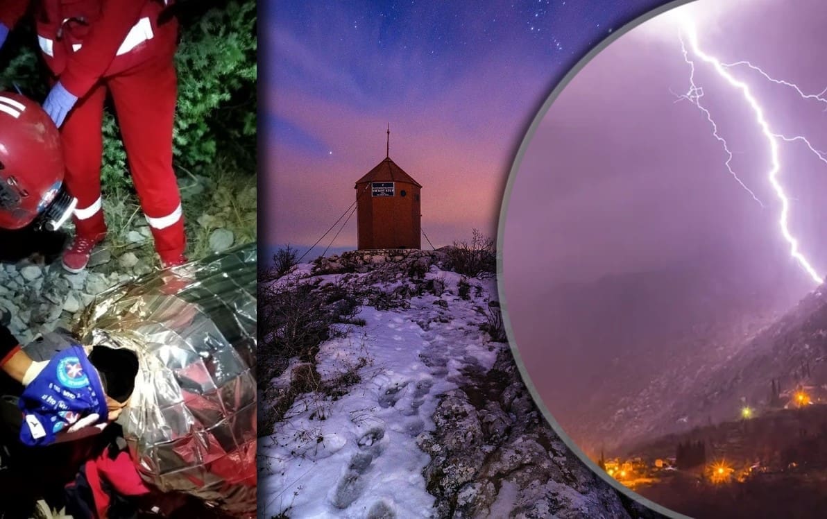 NOĆNA DRAMA NA MOSORU Žena se ozlijedila na vrhu Mosora pa je zahvatilo jako nevrijeme. Čak 40 spašavatelja je u akciji