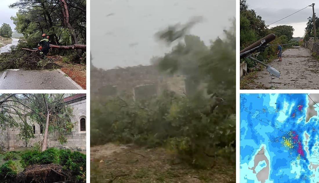 VIDEO Nevjerojatni prizori s Brača, ovako je izgledao udarni val nevremena: "Udari su bili jači od 150 km/h, lomilo je sve pred sobom"