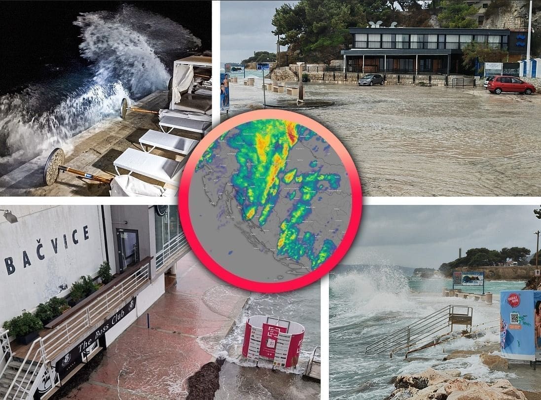 MORE SE DIGLO 75 CENTIMETARA Dijelovi obale Splita pod morem, popodne nam stiže nevrijeme